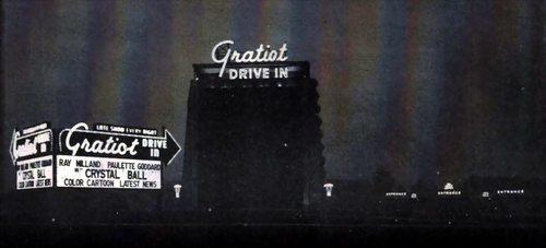 Gratiot Drive-In Theatre - At Night - Photo From Rg